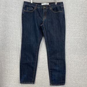 Joe Fresh Jeans Womens 12 Slim Coupe Etroite Mid Rise Dark Wash Denim Stretch